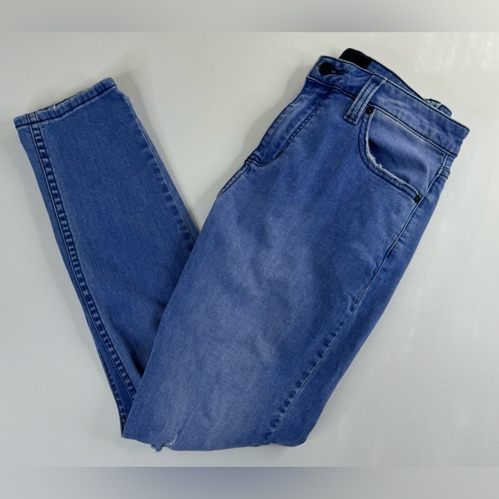 Rolla’s Slim Rollies Bold Blue Destroy Men Distressed Jeans Size 30 - Picture 13 of 14